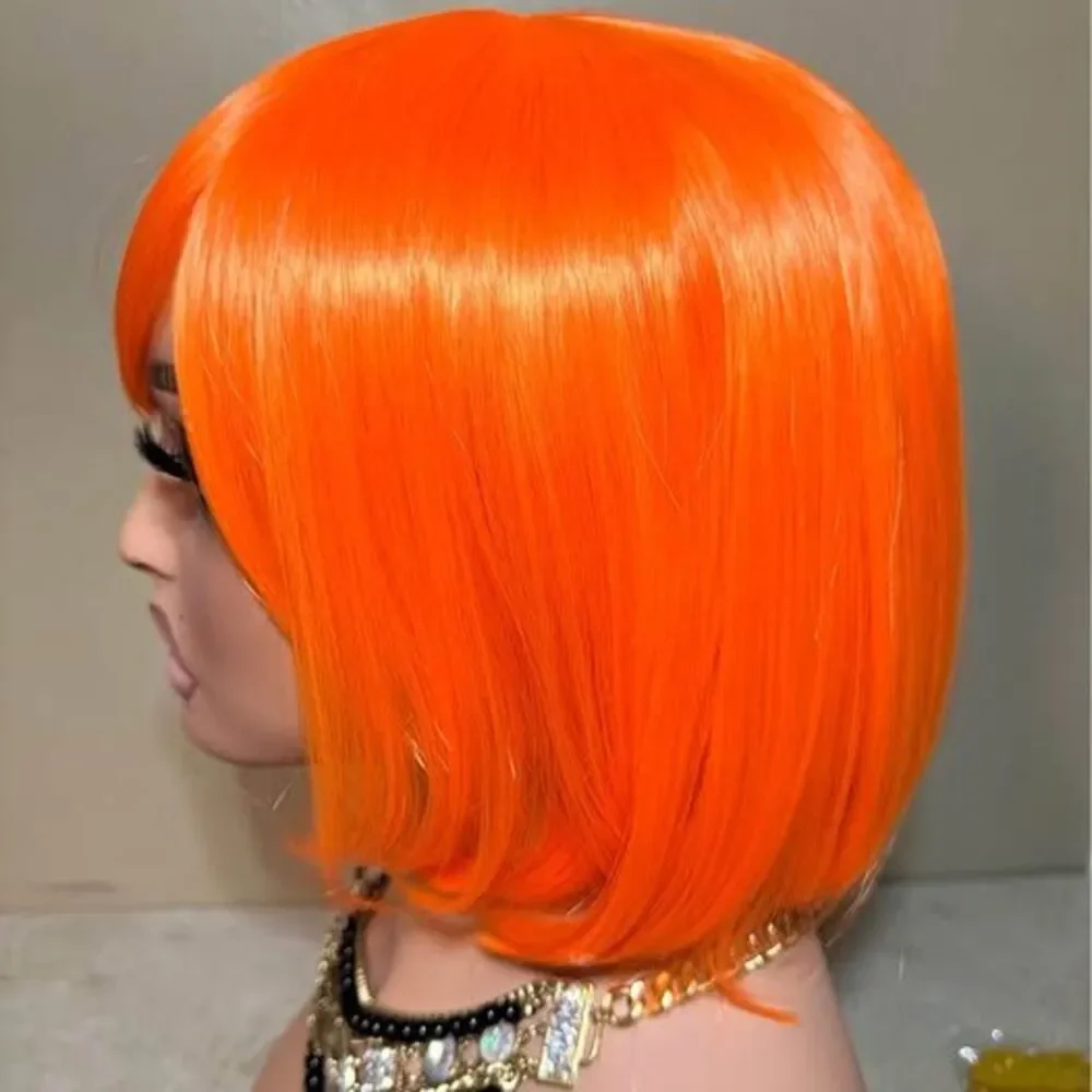 NEW 3pc Bundle: Orange Wig/ Party Glasses /Wig Cap